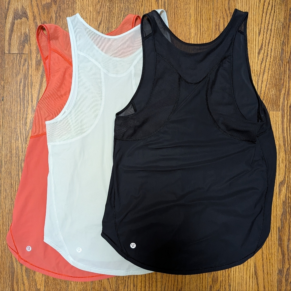 Lot of 3 Lululemon Sculpt II Tanks Tops, Size 4. Excellent Condition.